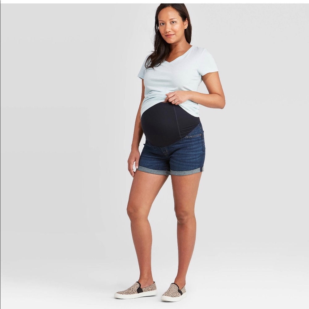 Isabel Maternity Crossover Panel Midi Shorts